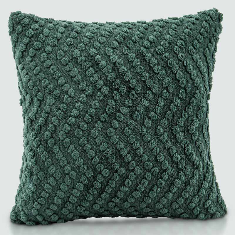 Coussin sherpa 'Morphée' vert émeraude
