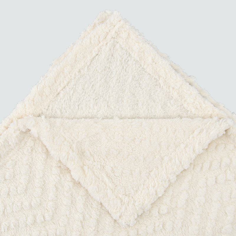 Plaid sherpa jacquard 'Morphée' écru 