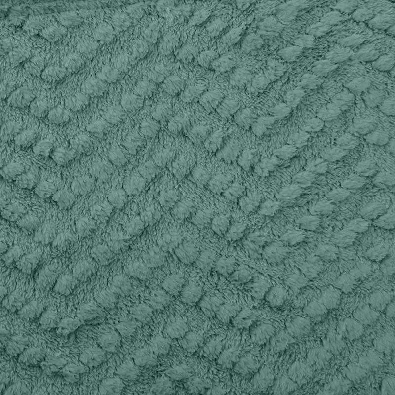 Plaid sherpa jacquard 'Morphée' vert émeraude