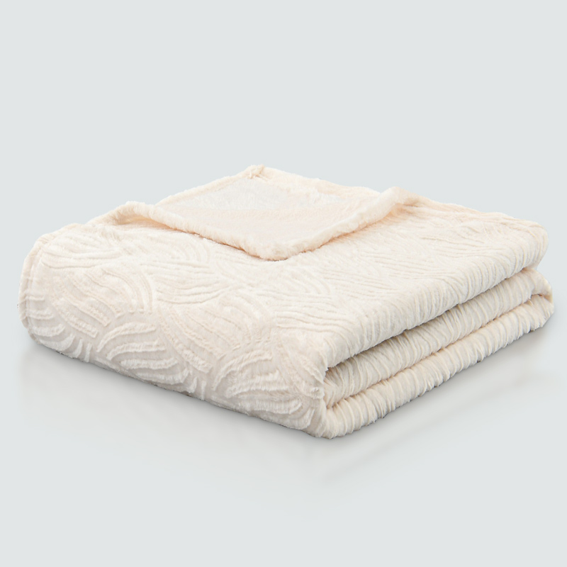 Plaid microfibre 'Magic' écru