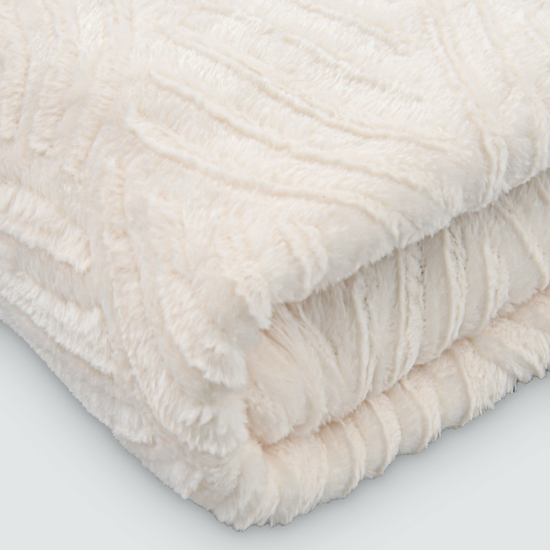 Plaid microfibre 'Magic' écru