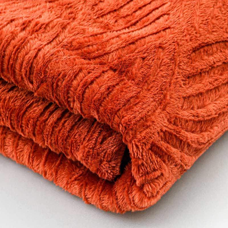 Plaid microfibre 'Magic' rouge terra