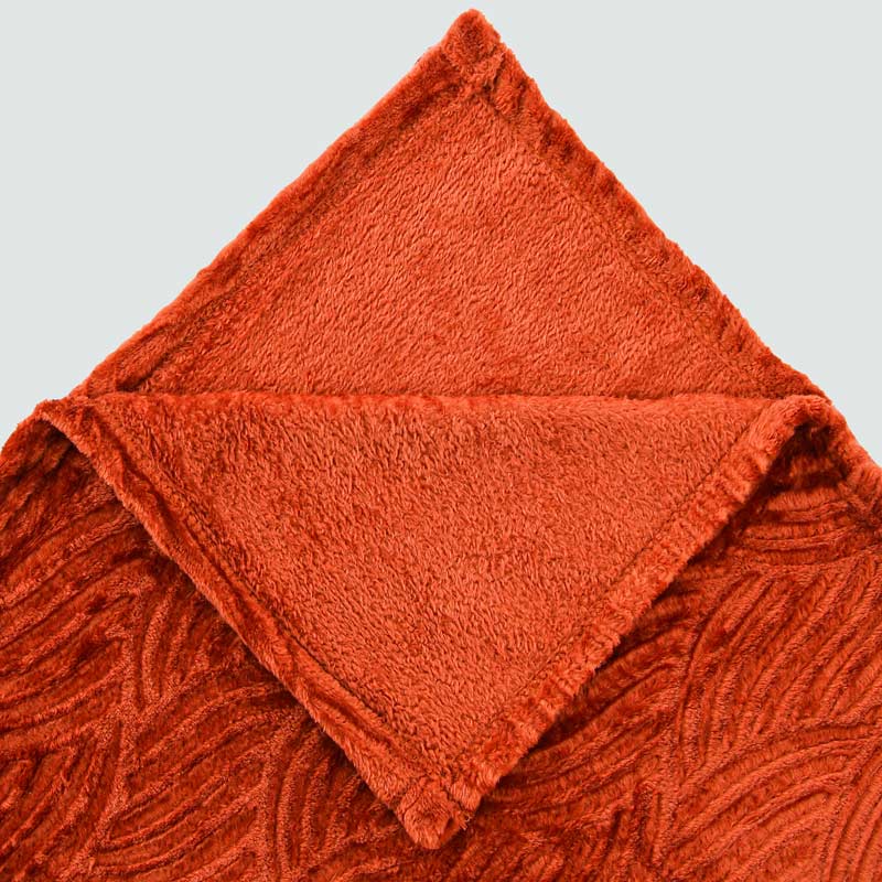 Plaid microfibre 'Magic' rouge terra