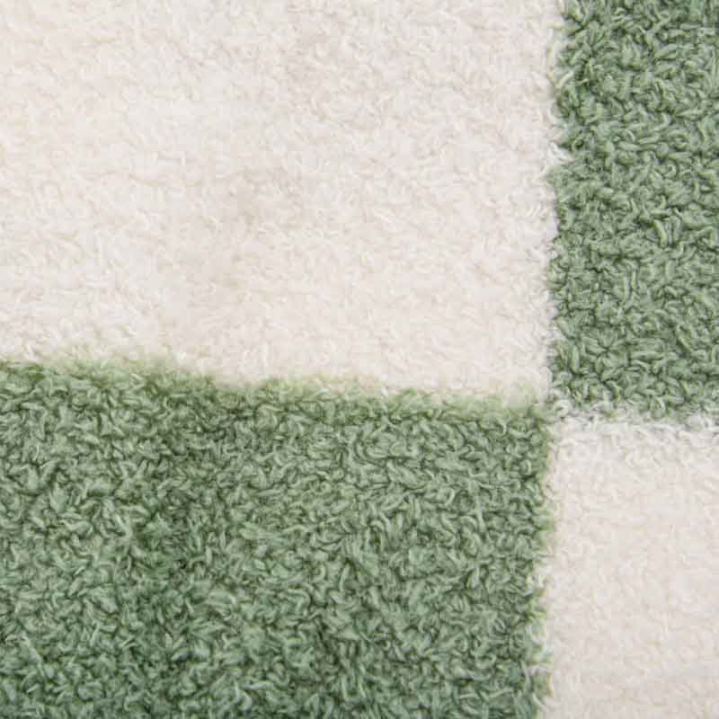 Plaid 'Damier' bouclettes vert 