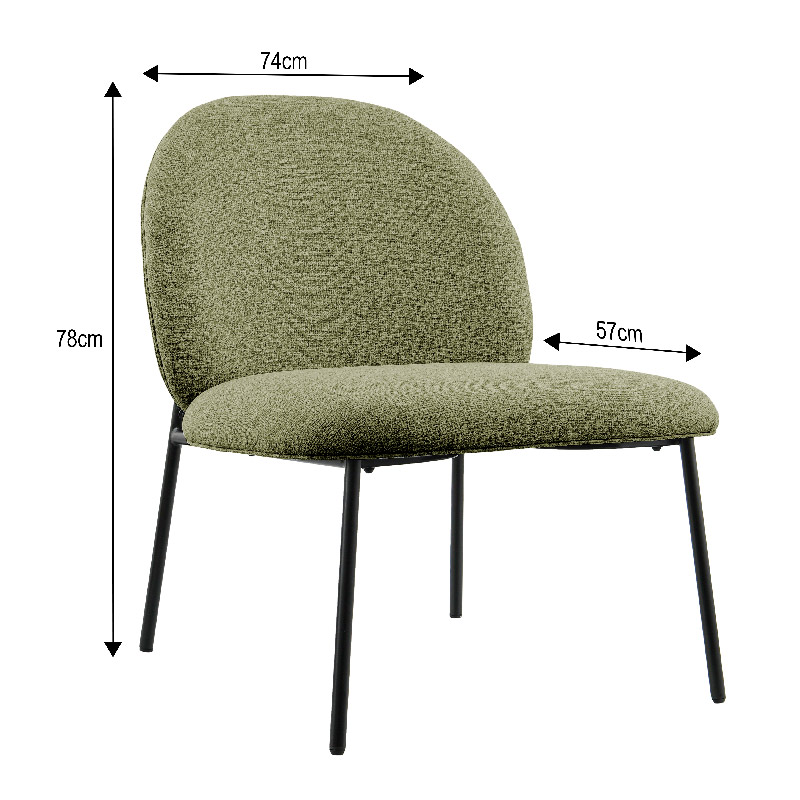 Chaise basse 'Paloma' verte