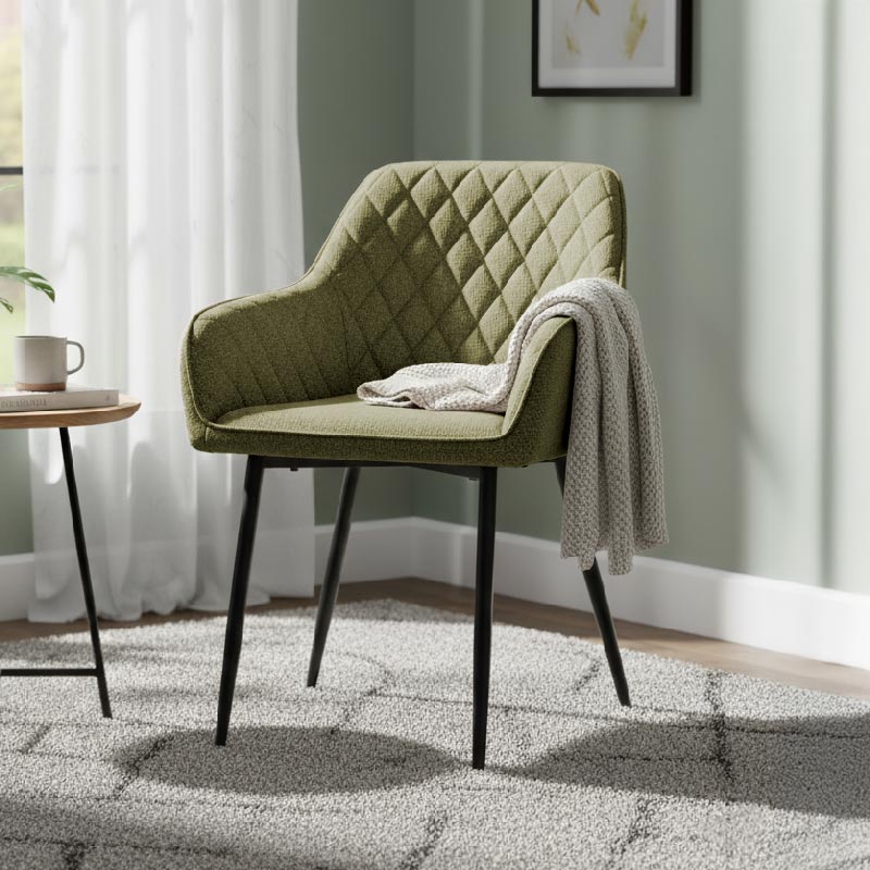 Fauteuil de table 'Garance' vert 