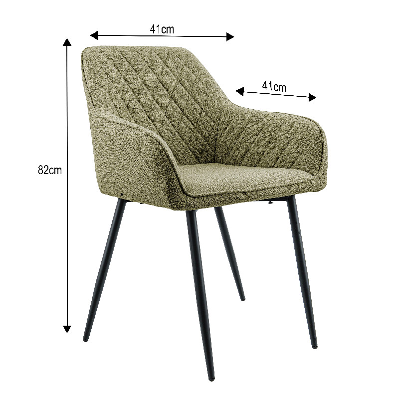 Fauteuil de table 'Garance' vert 