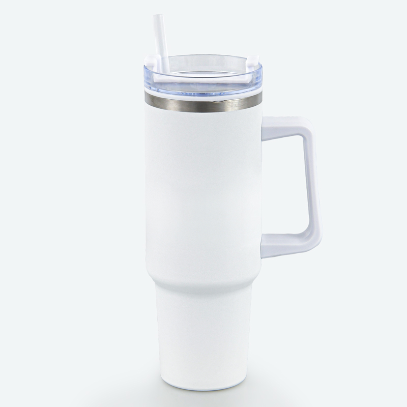 Mug avec paille blanc