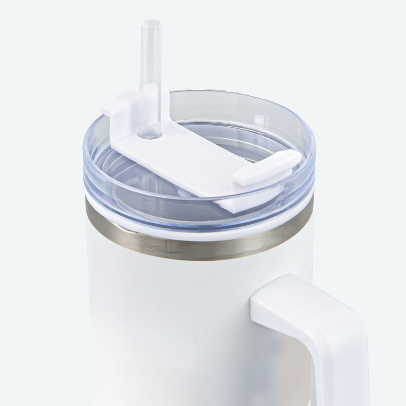 Mug avec paille blanc