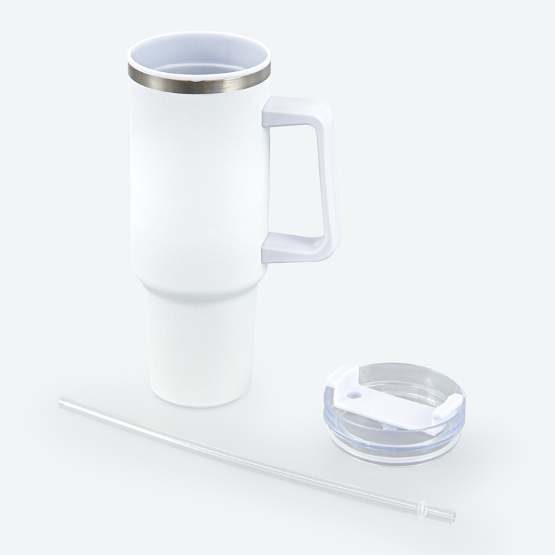 Mug avec paille blanc