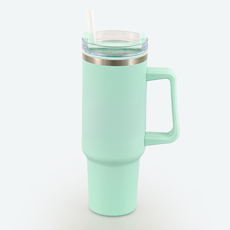 Mug avec paille vert menthe