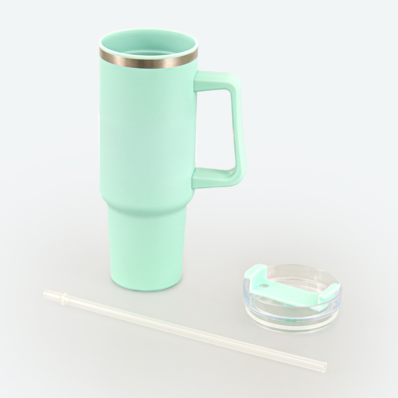 Mug avec paille vert menthe