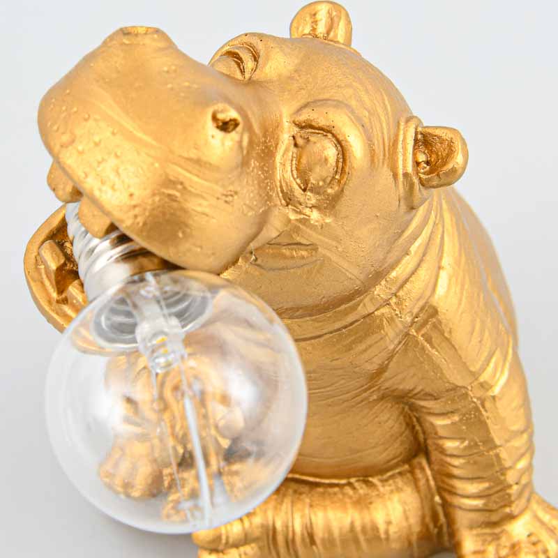 Décoration hippopotame 'Goldenia' lumineux 