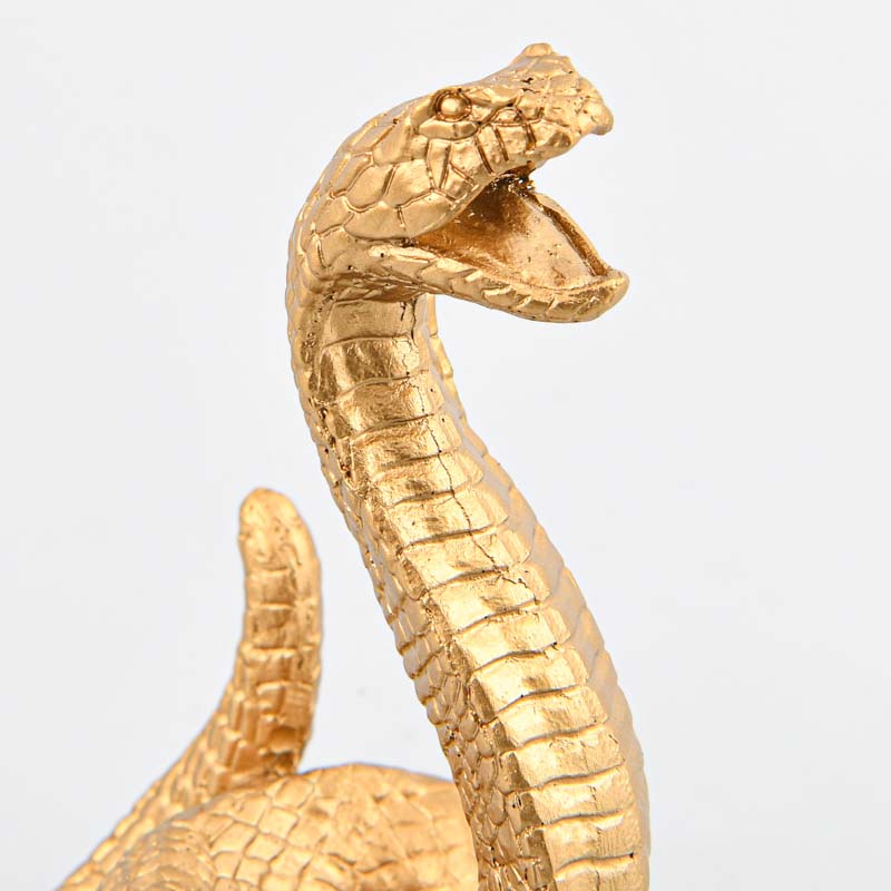 Figurine serpent décoratif doré à poser