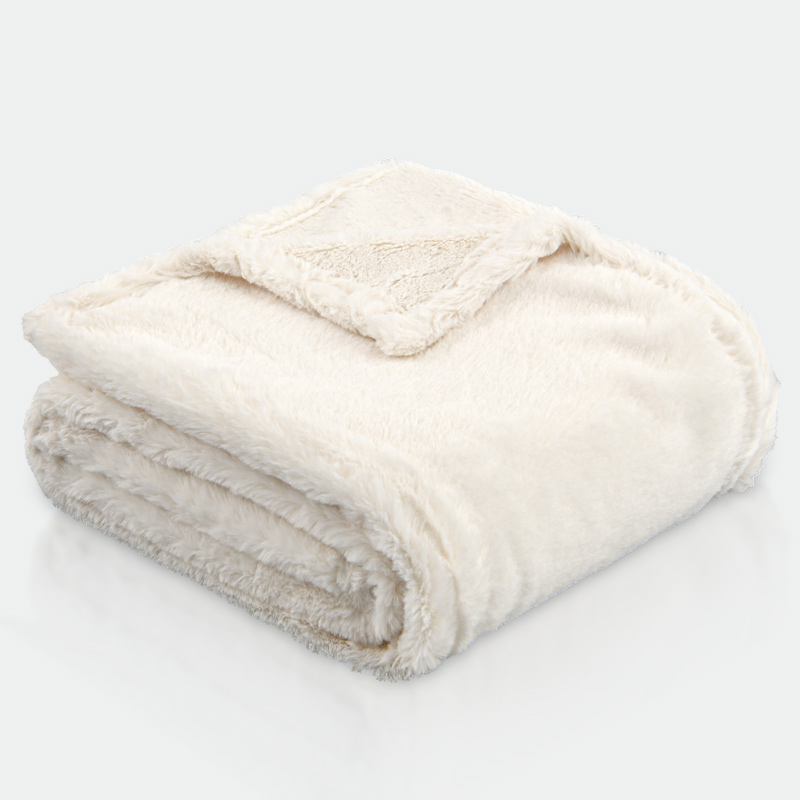Plaid 'Kani' imitation fourrure blanc