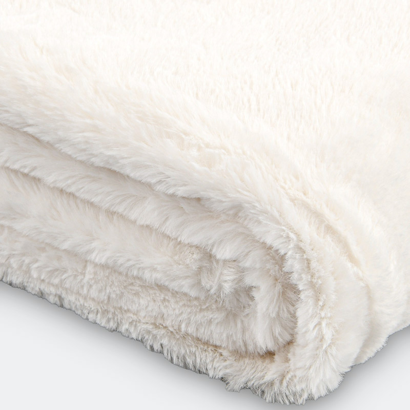 Plaid 'Kani' imitation fourrure blanc