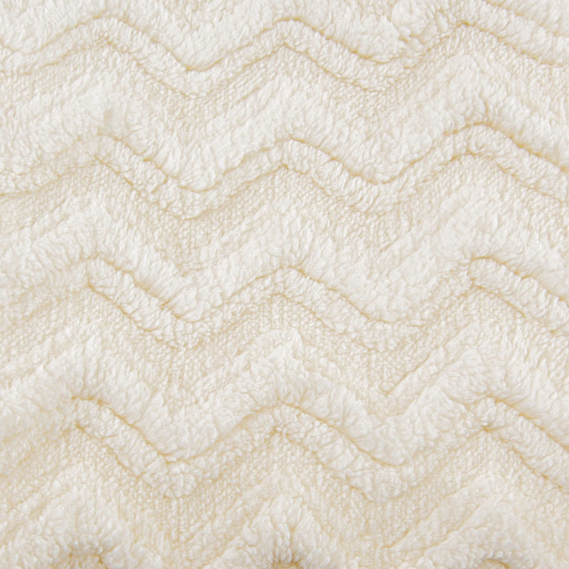 Plaid sherpa jacquard 'Villa' écru 