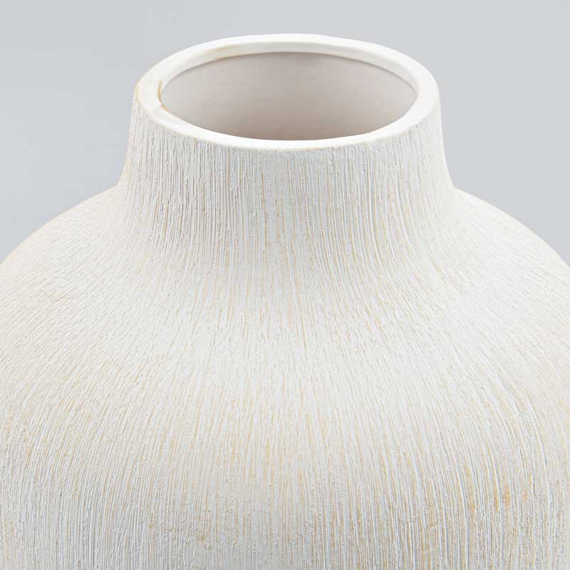 Vase texturé 'Olvia' couleurs blanc crème 