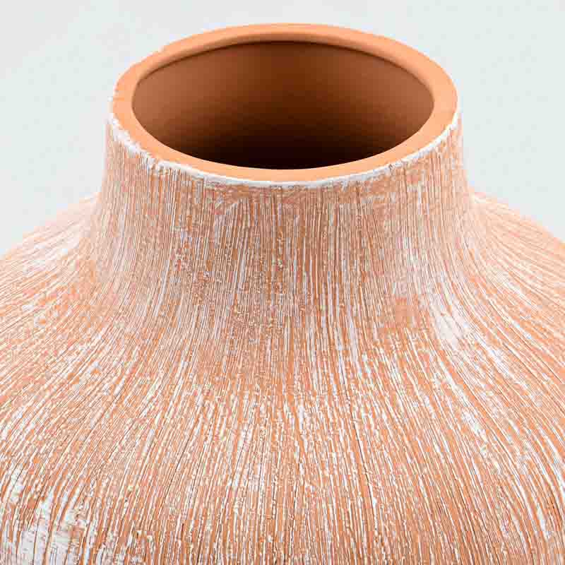 Vase texturé 'Olvia' couleur terracotta blanc