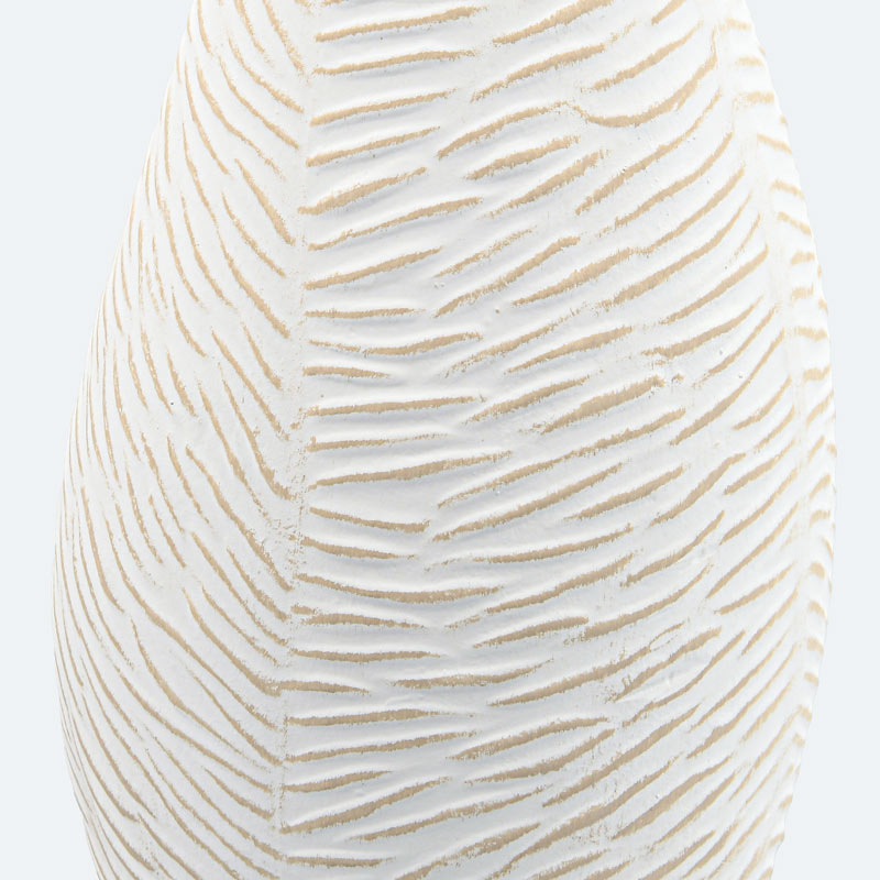 Vase texturé 'Ondine' blanc et beige