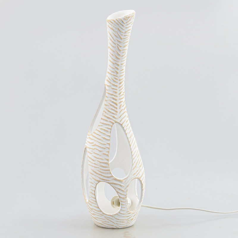 Lampe d'ambiance 'Ondine' blanche et beige 