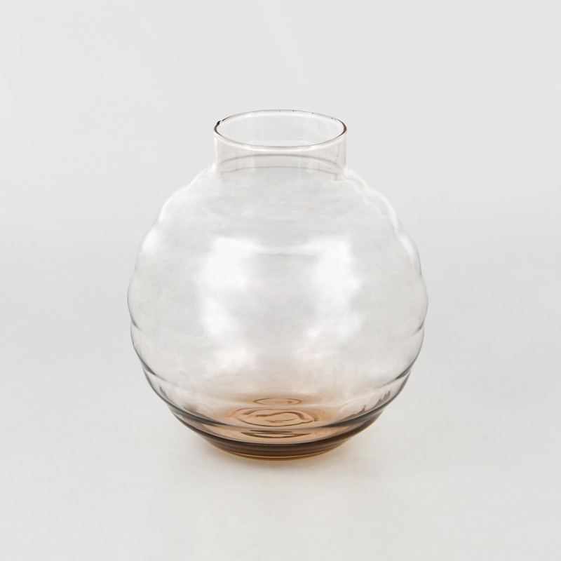 Vase boule lignes transparent 