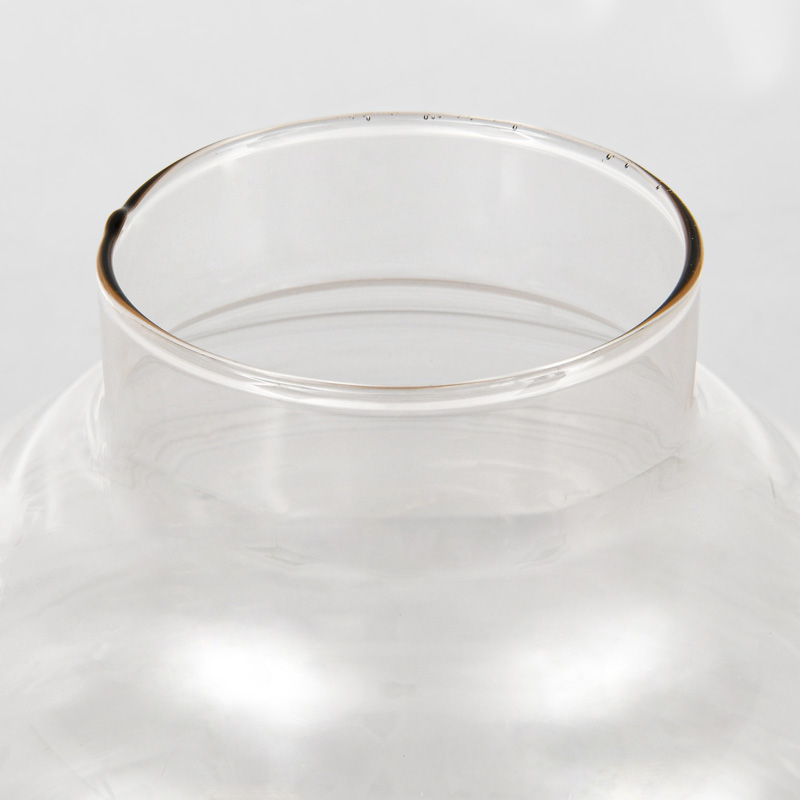 Vase boule lignes transparent 