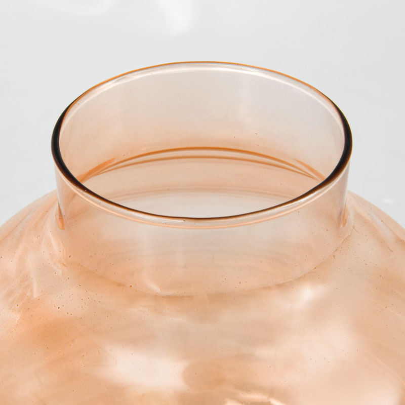 Vase boule lignes marron