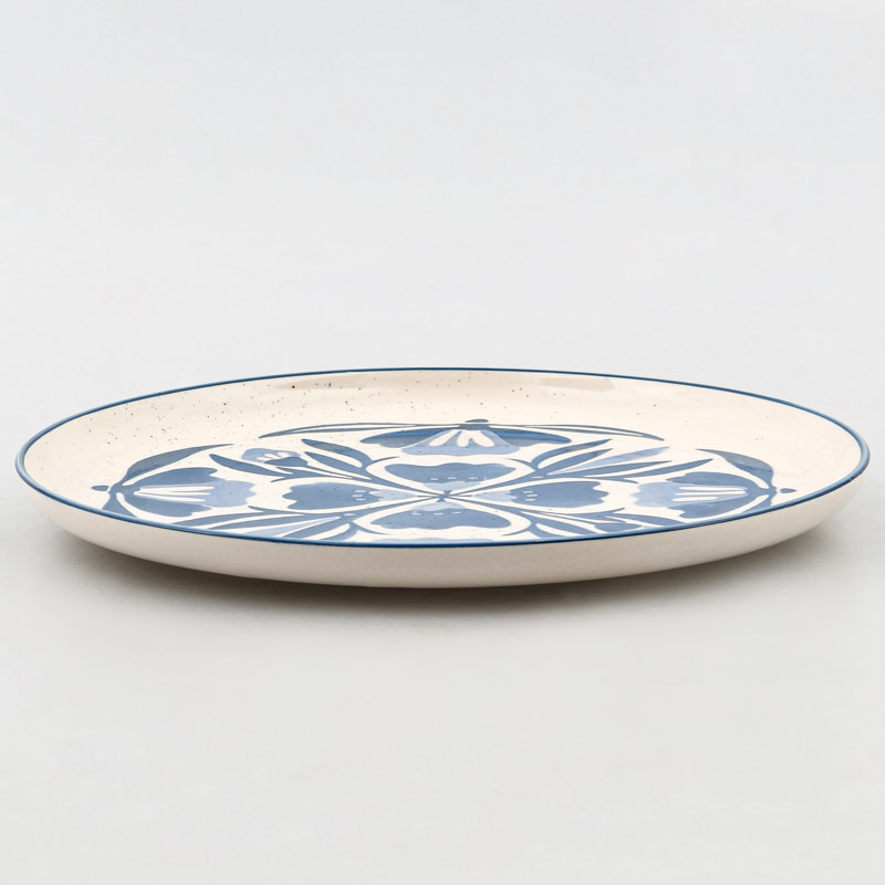 Assiette plate 'Dizzy' bleu