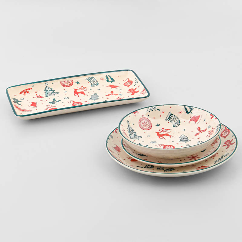 Assiette plate de Noël 'Holly night' 