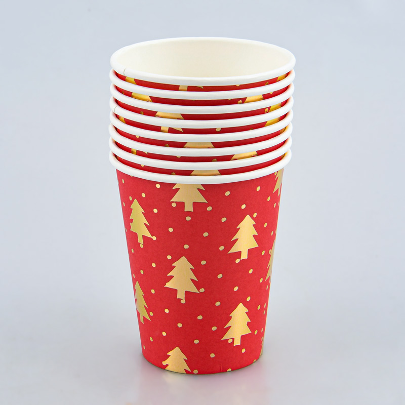 Lot de 8 gobelets 'Plumetis' rouge 25cl