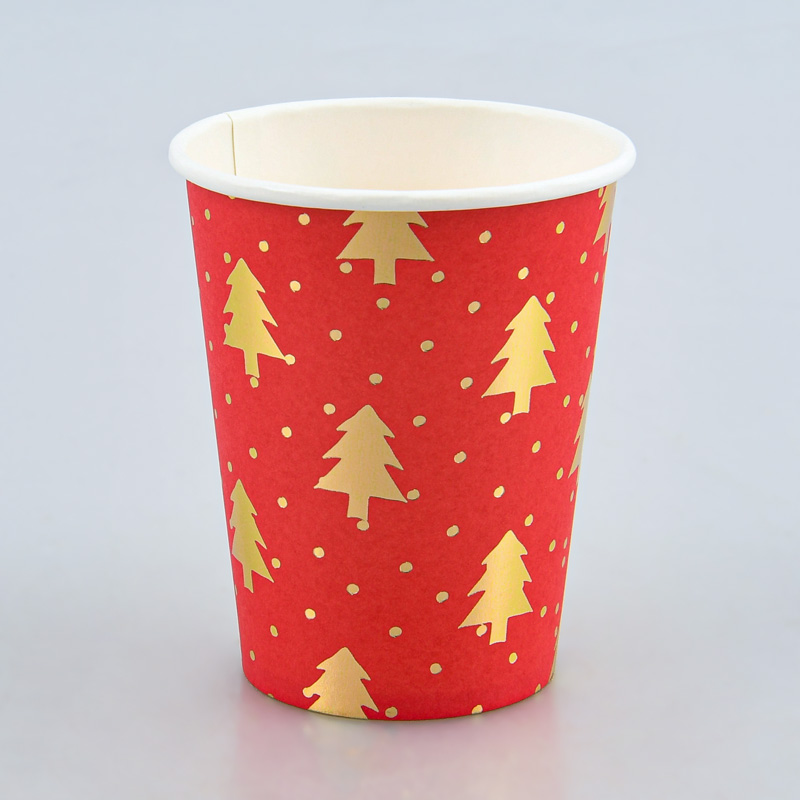 Lot de 8 gobelets 'Plumetis' rouge 25cl