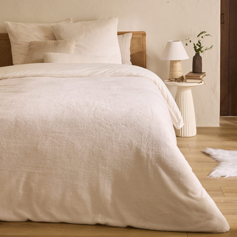 Parure de lit sherpa 'Teddy' écru