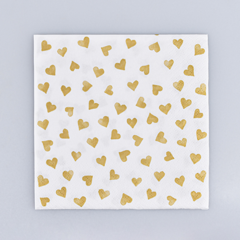 Lot de 20 serviettes 'My Heart Gold' 
