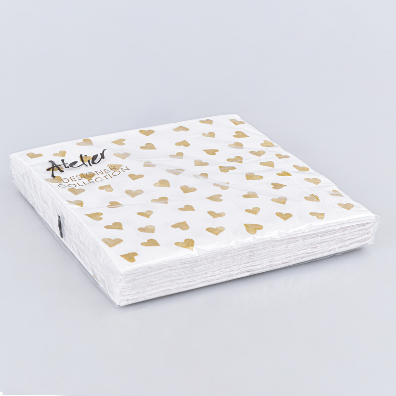 Lot de 20 serviettes 'My Heart Gold' 