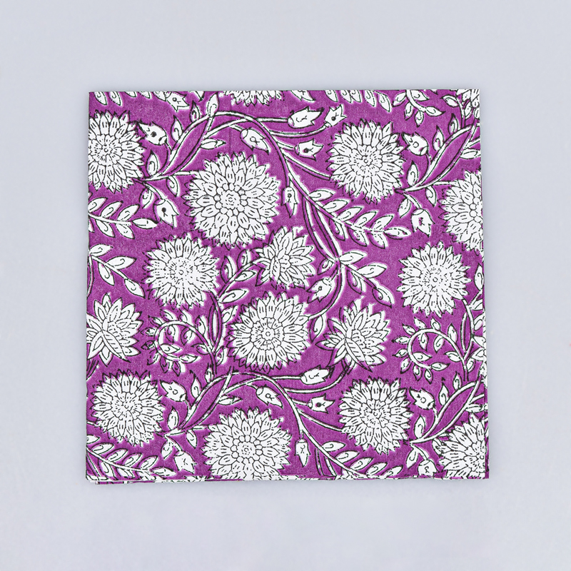 Lot de 20 serviettes 'Arles' violet blanc