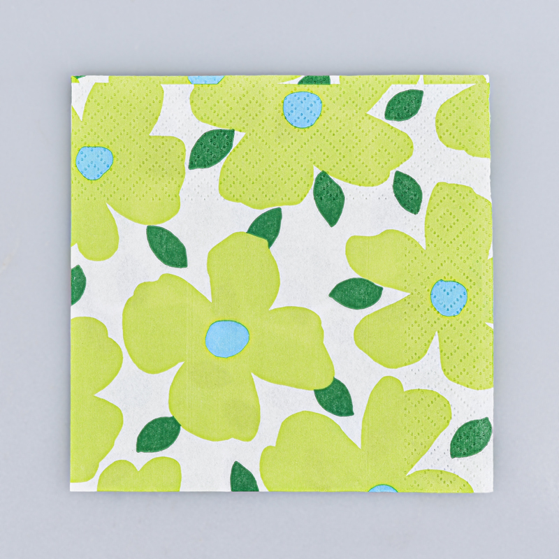 Lot de 20 serviettes 'Poppy Pop' vertes