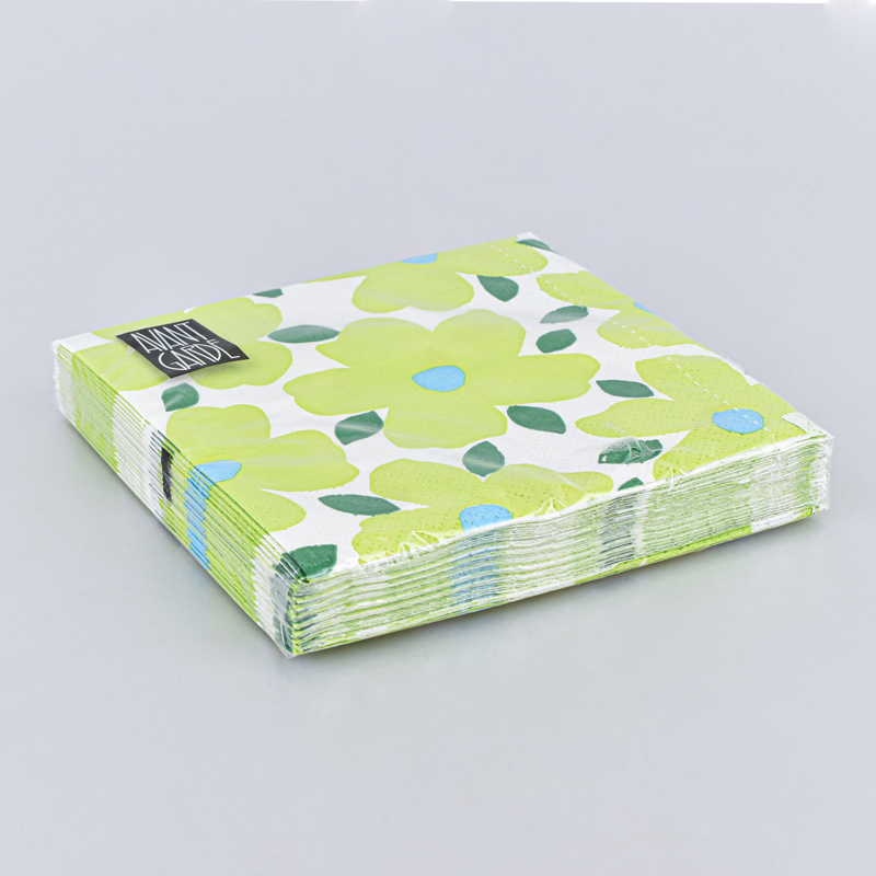 Lot de 20 serviettes 'Poppy Pop' vertes