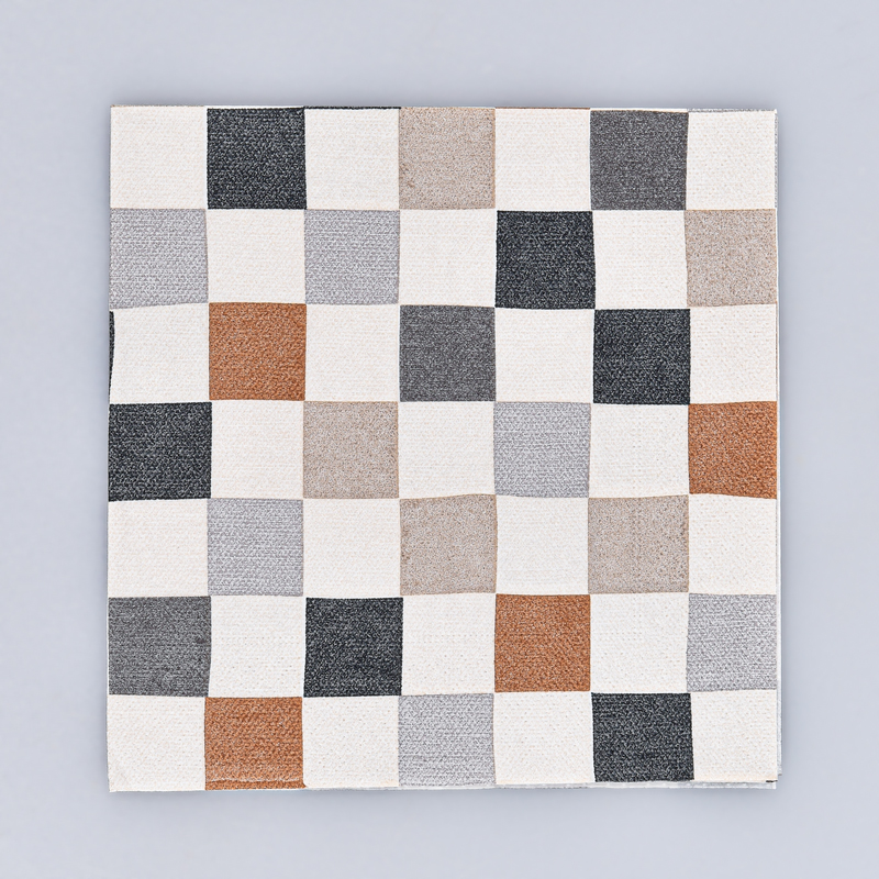 Lot de 20 serviettes 'Boho' noir beige 