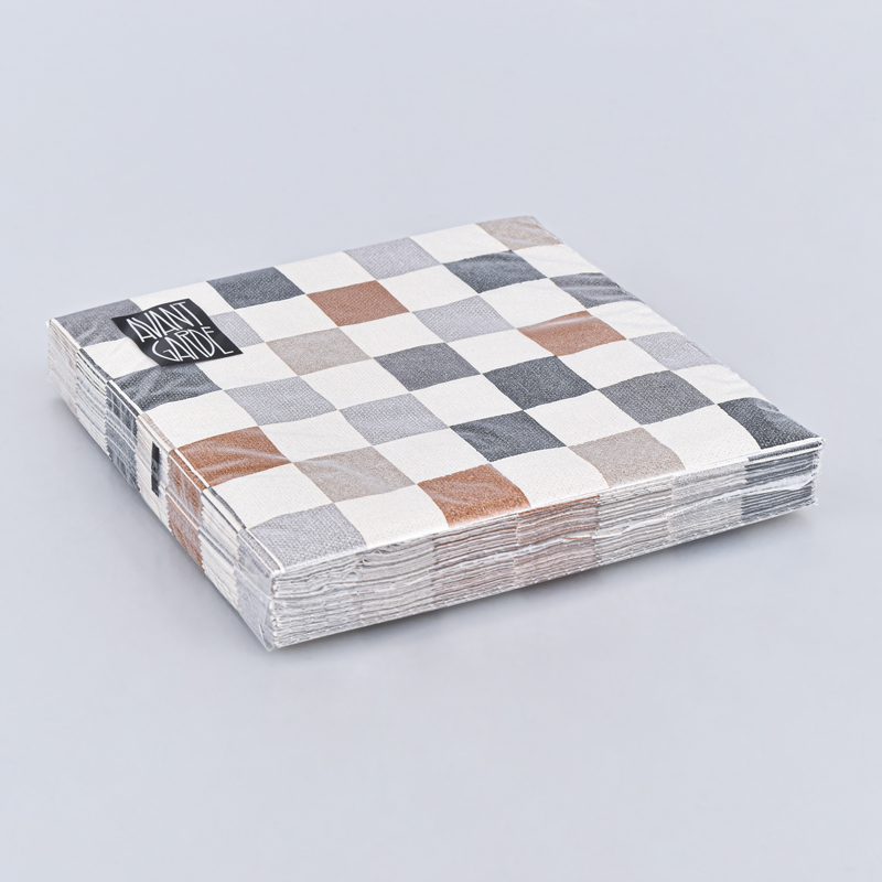 Lot de 20 serviettes 'Boho' noir beige 