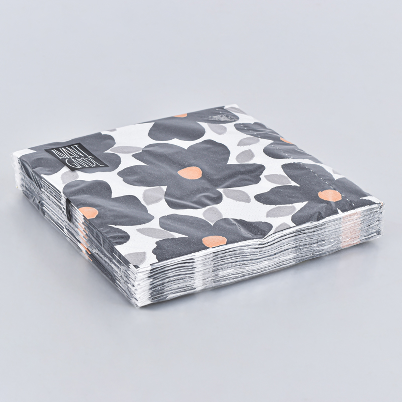 Lot de 20 serviettes 'Poppy Pop' noires