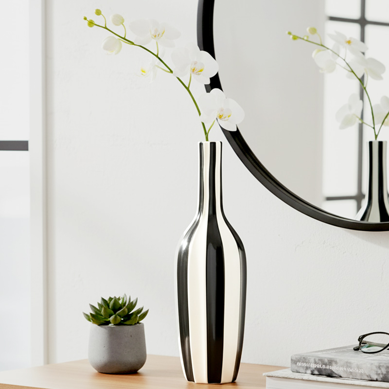 Vase haut 'Pop' noir et blanc 