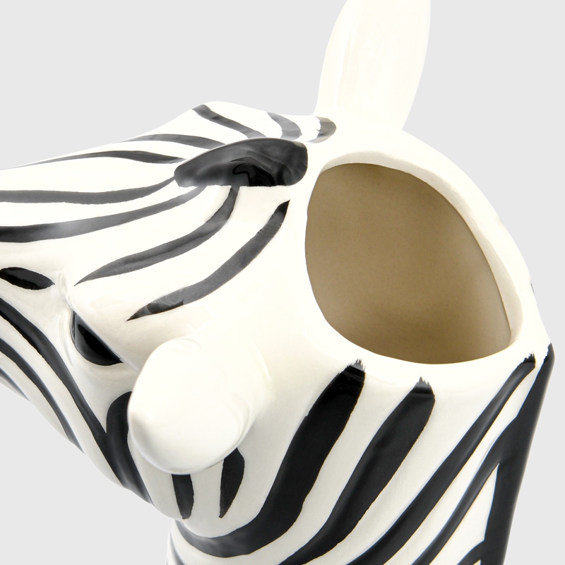 Vase zèbre 'Pop' noir et blanc