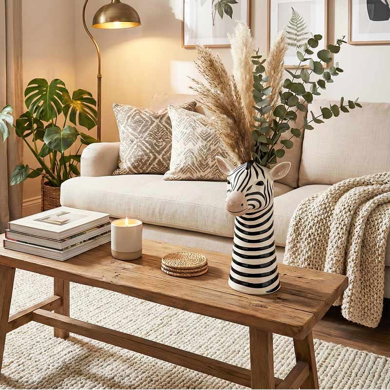 Vase zèbre 'Pop' noir et blanc