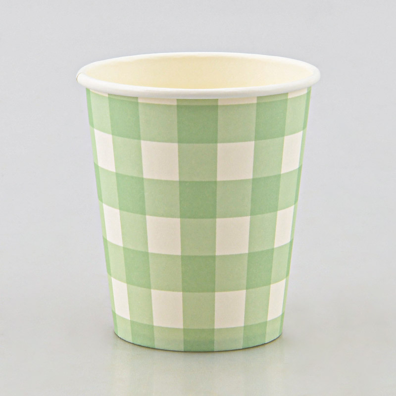 Lot de 10 gobelets à carreaux vert 25cl 