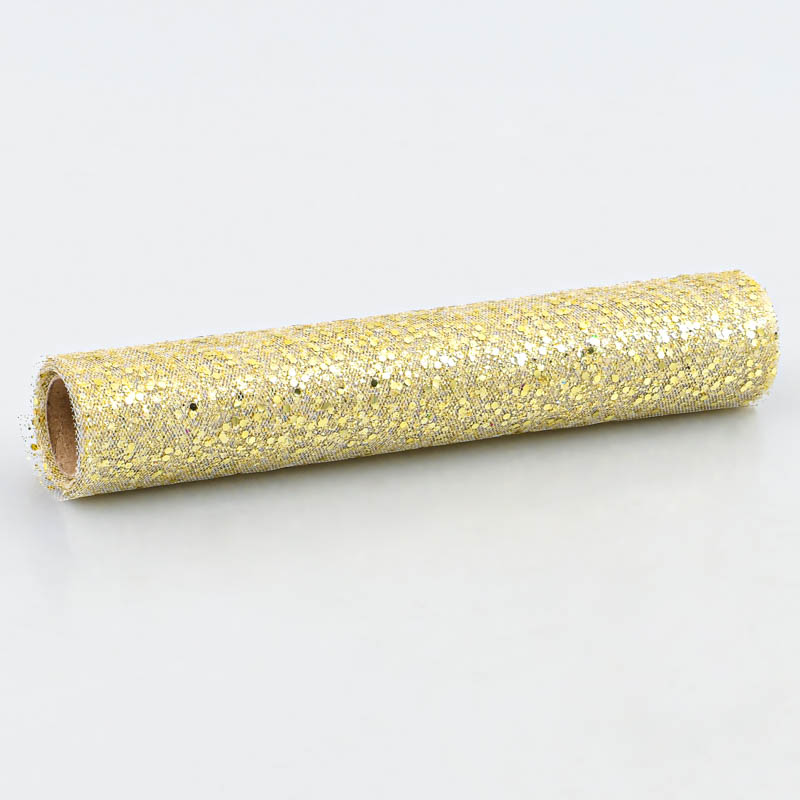 Chemin de table tulle sequins doré