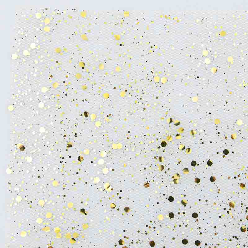 Chemin de table tulle sequins doré