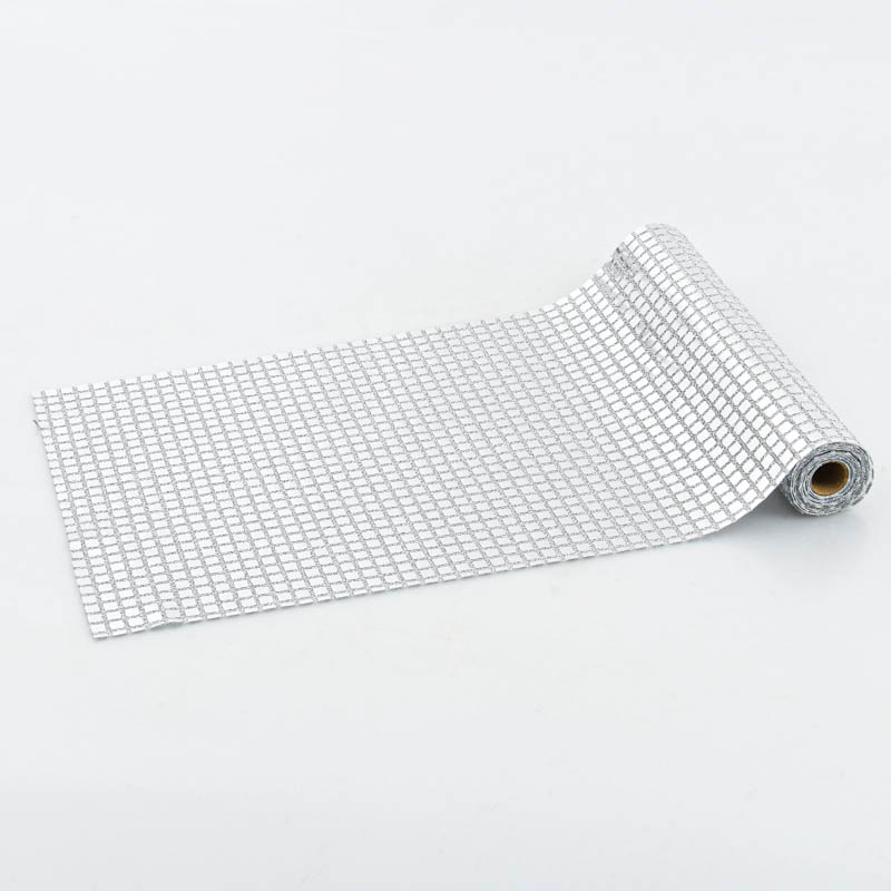 Chemin de table disco argenté