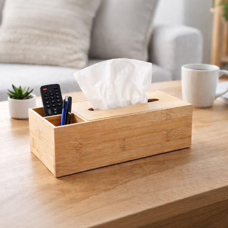 Boîte à mouchoirs en bambou