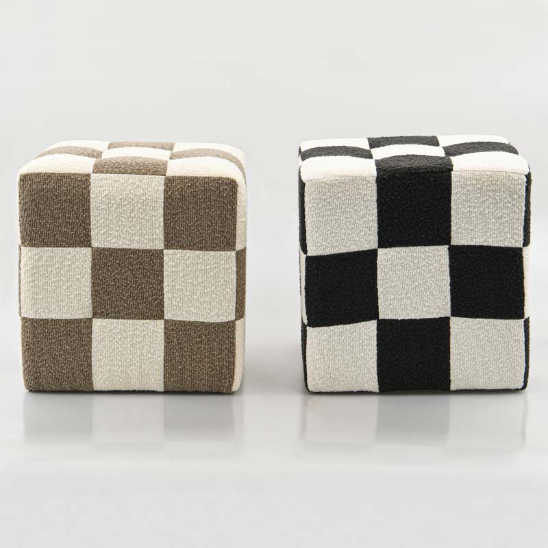 Pouf retro 'Damier' 